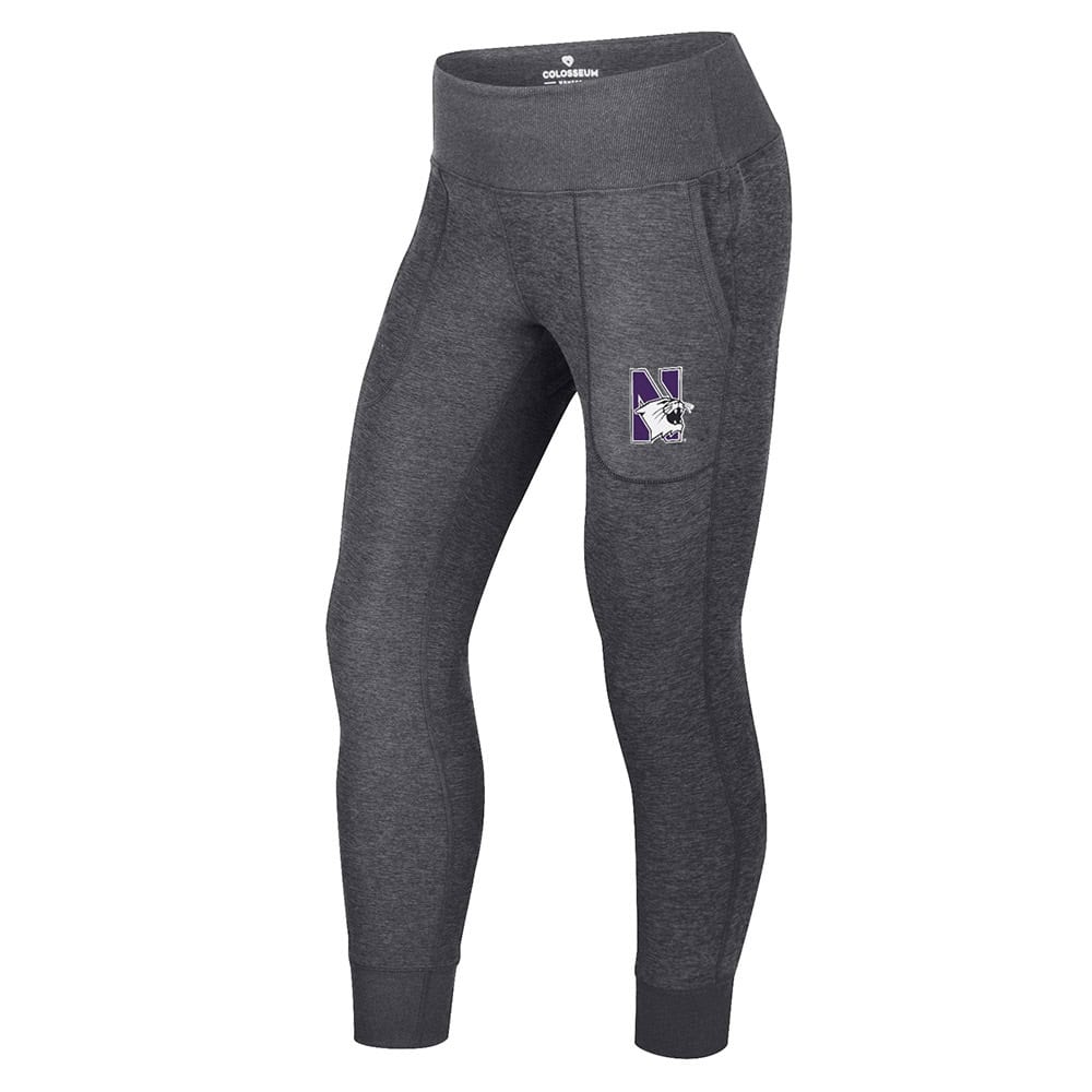 Northwestern University Wildcats Colosseum Women's Black Cressida Joggers with N-Cat Design