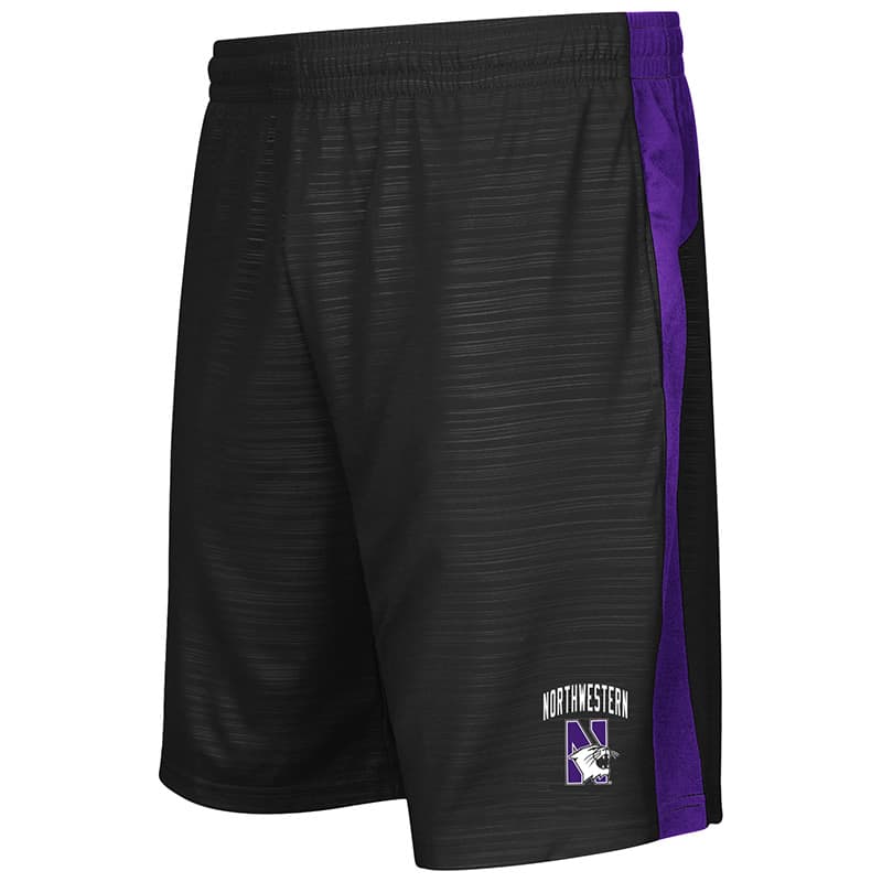 Northwestern University Wildcats Colosseum Purple/Black In The Vault Short with N-Cat Design