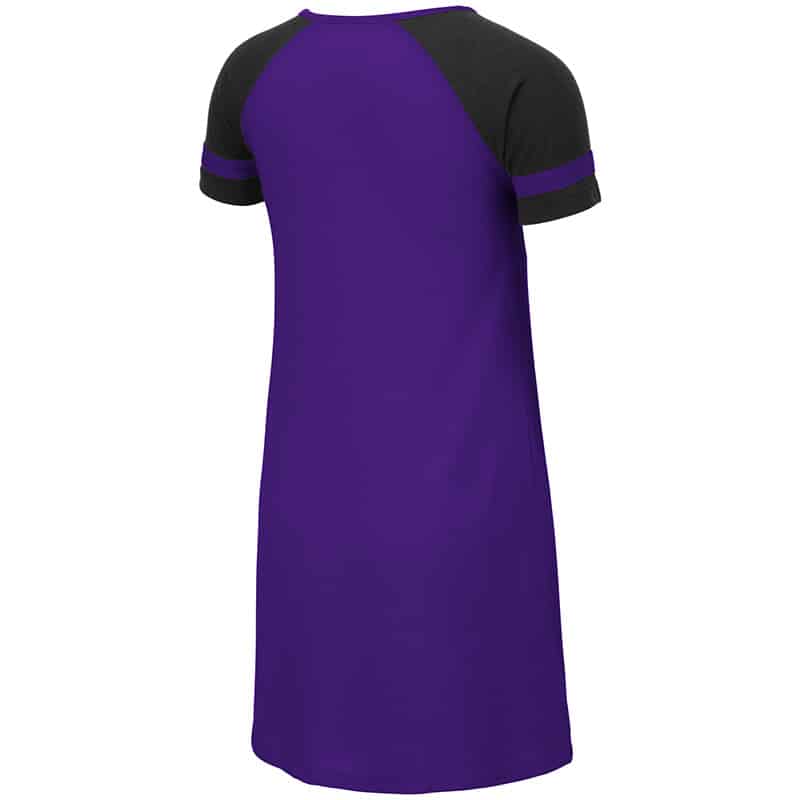 Northwestern University Wildcats Colosseum Purple/Black Girls Vienna Dress with N-Cat Design-Back