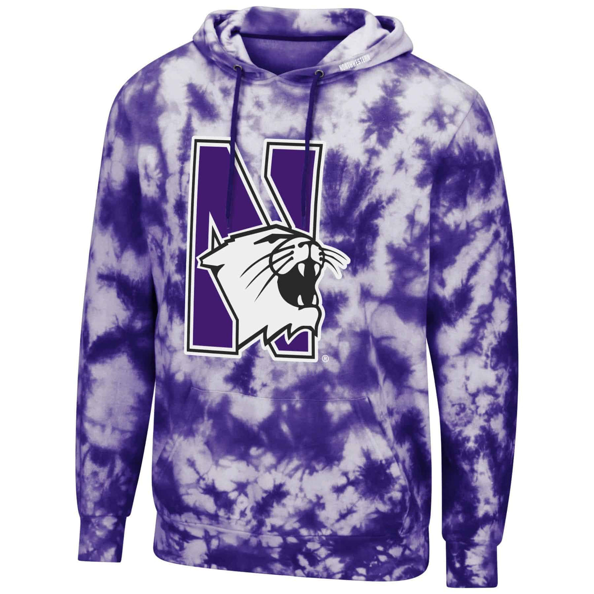 Northwestern University Wildcats Colosseum Men's Purple Tie Dye Hooded Sweatshirt
