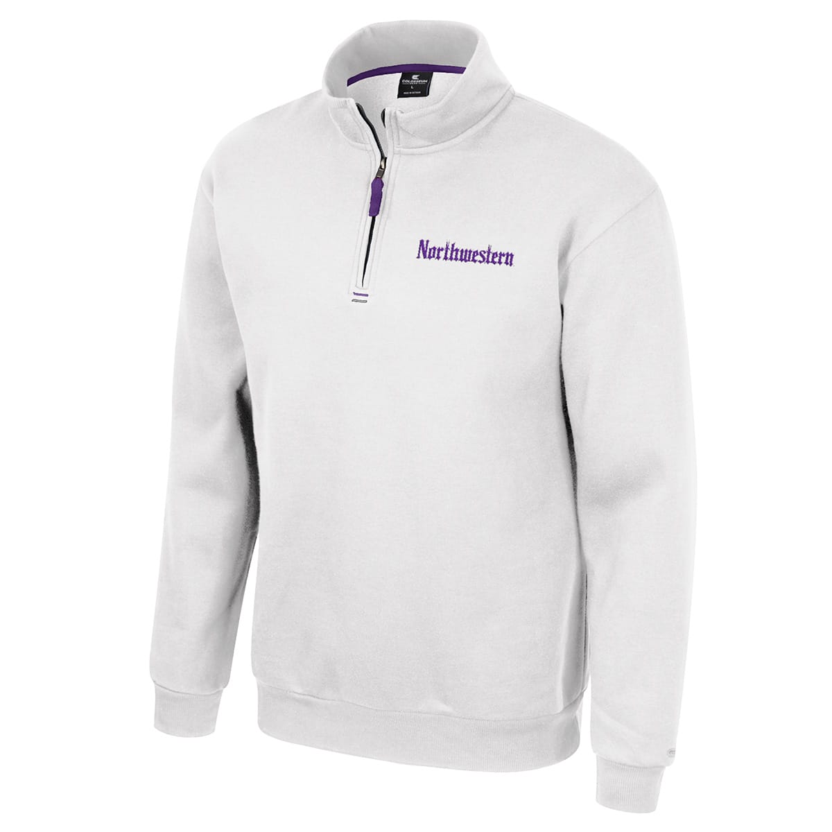 Northwestern University Wildcats Colosseum Men's White I'll Be Back 1/4 Zip