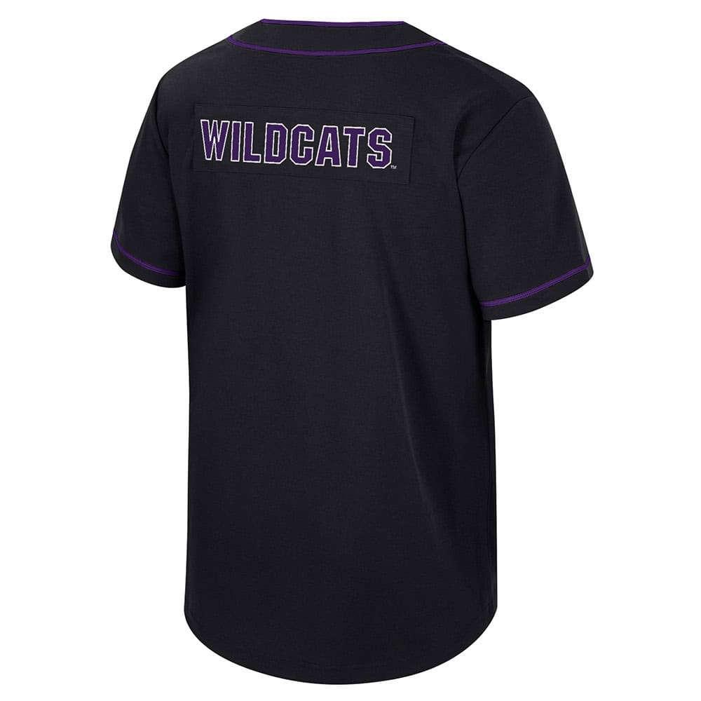 Northwestern University Wildcats Colosseum Men's Detonation Black Baseball Jersey -back