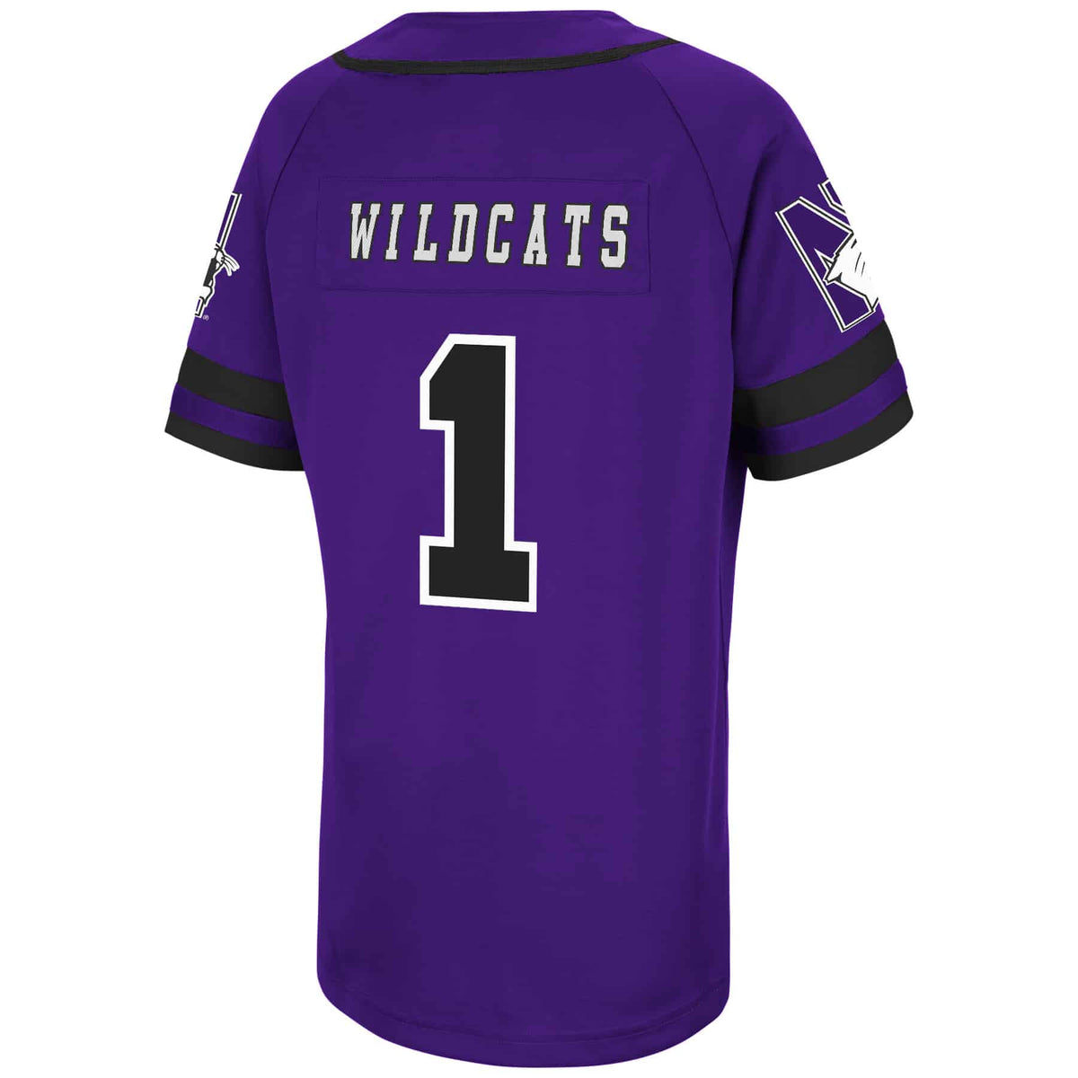 Northwestern University Wildcats Colosseum Youth Purple Turf 'N' Turf Baseball Jersey with Script Northwestern Design-2
