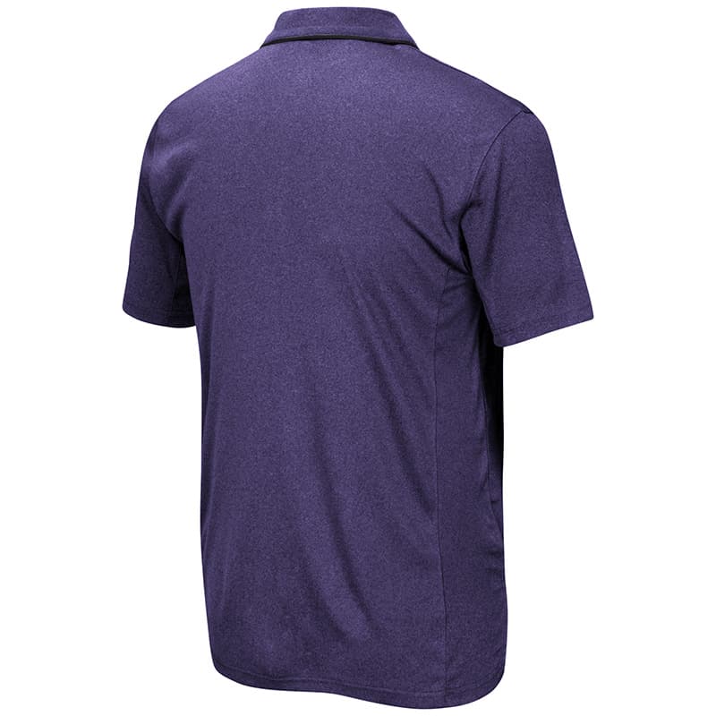 Northwestern University Wildcats Colosseum Mens Heather Purple Maestro Polo Shirt with N-Cat Design