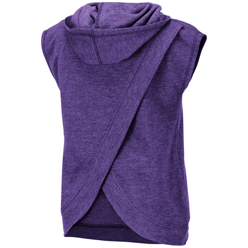 Northwestern University Wildcats Colosseum Girls Purple Krems Sleeveless Hoodie with N-Cat Design-Back