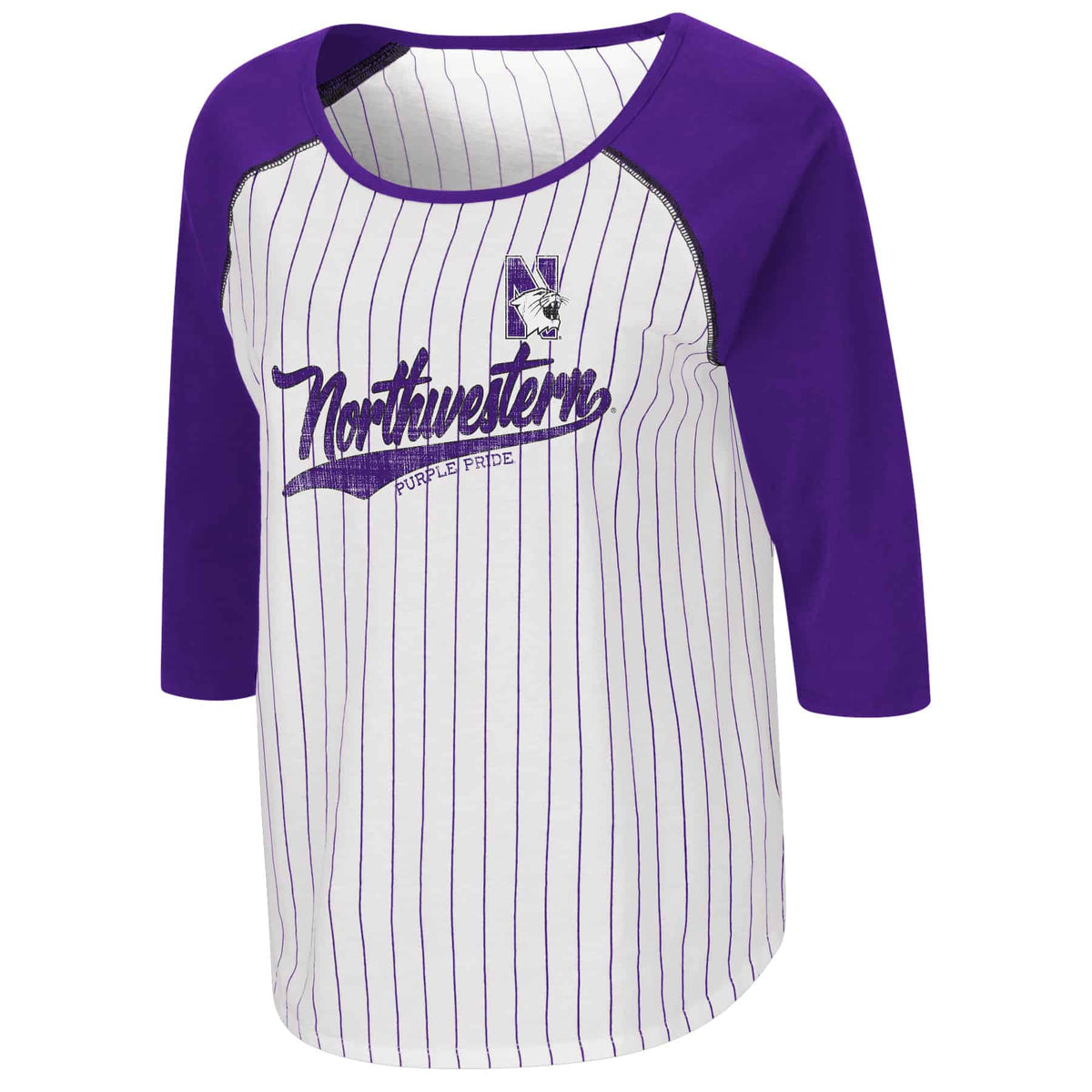 Northwestern University Wildcats Colosseum Ladies Roadtrip 3/4 Sleeve Tee