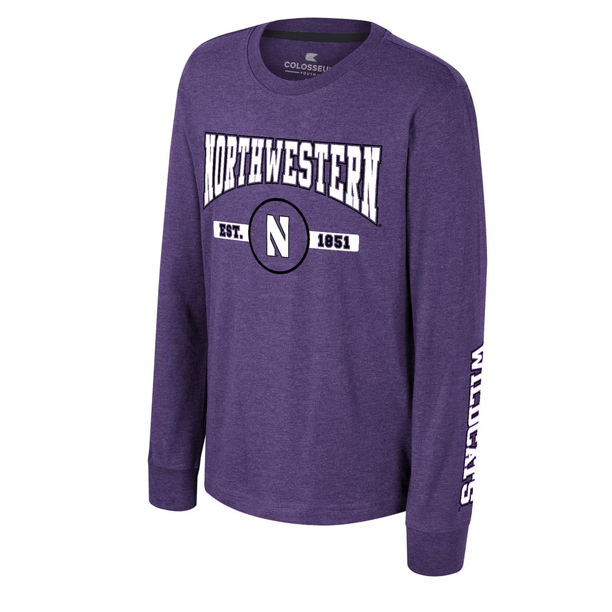 Northwestern University Wildcats Colosseum Youth Starfighter Purple L/S Tee