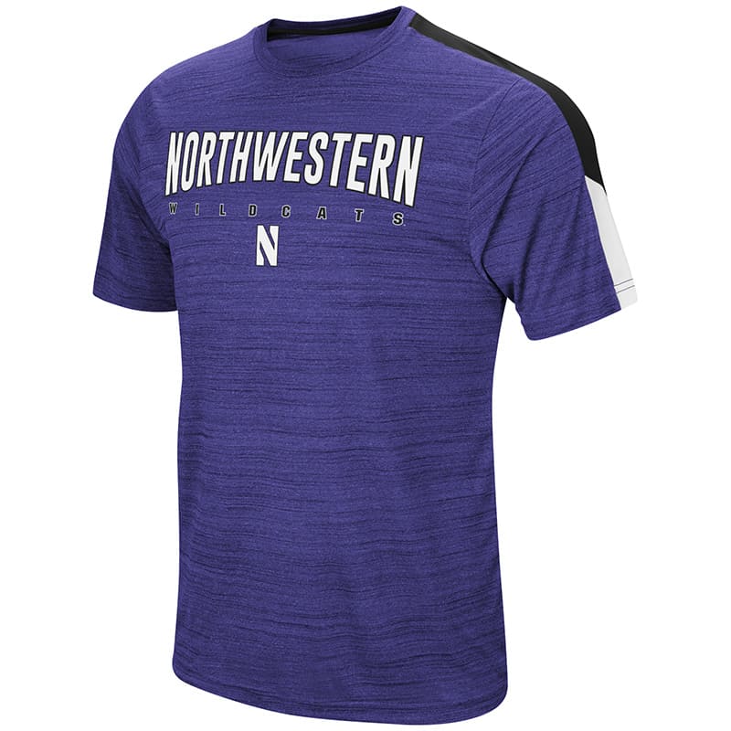 Northwestern University Wildcats Colosseum Men's Purple A Deuce S/S T-Shirt with Stylized N Design