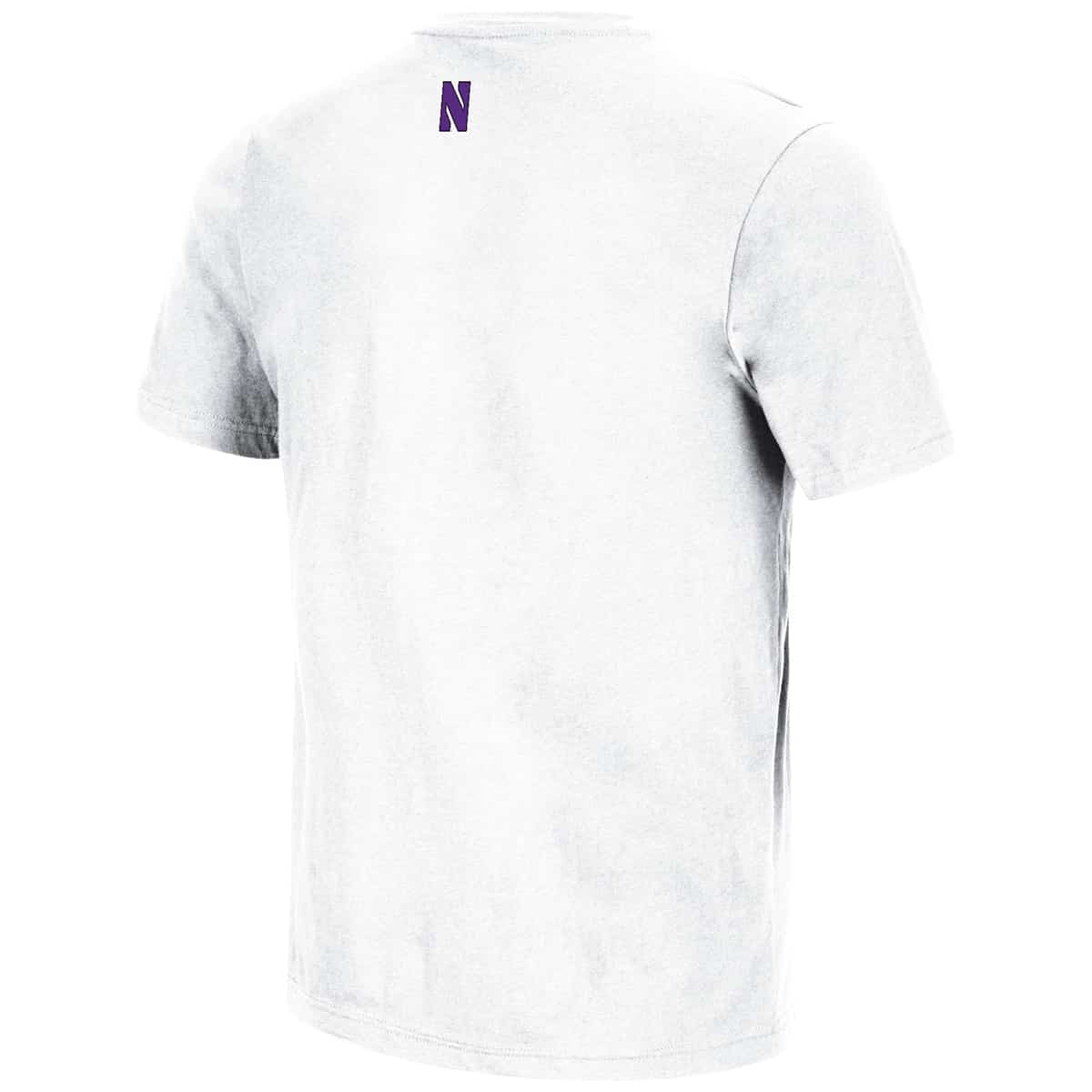 Northwestern University Wildcats Colosseum Men's White Hungus S/S Tee-Back Side