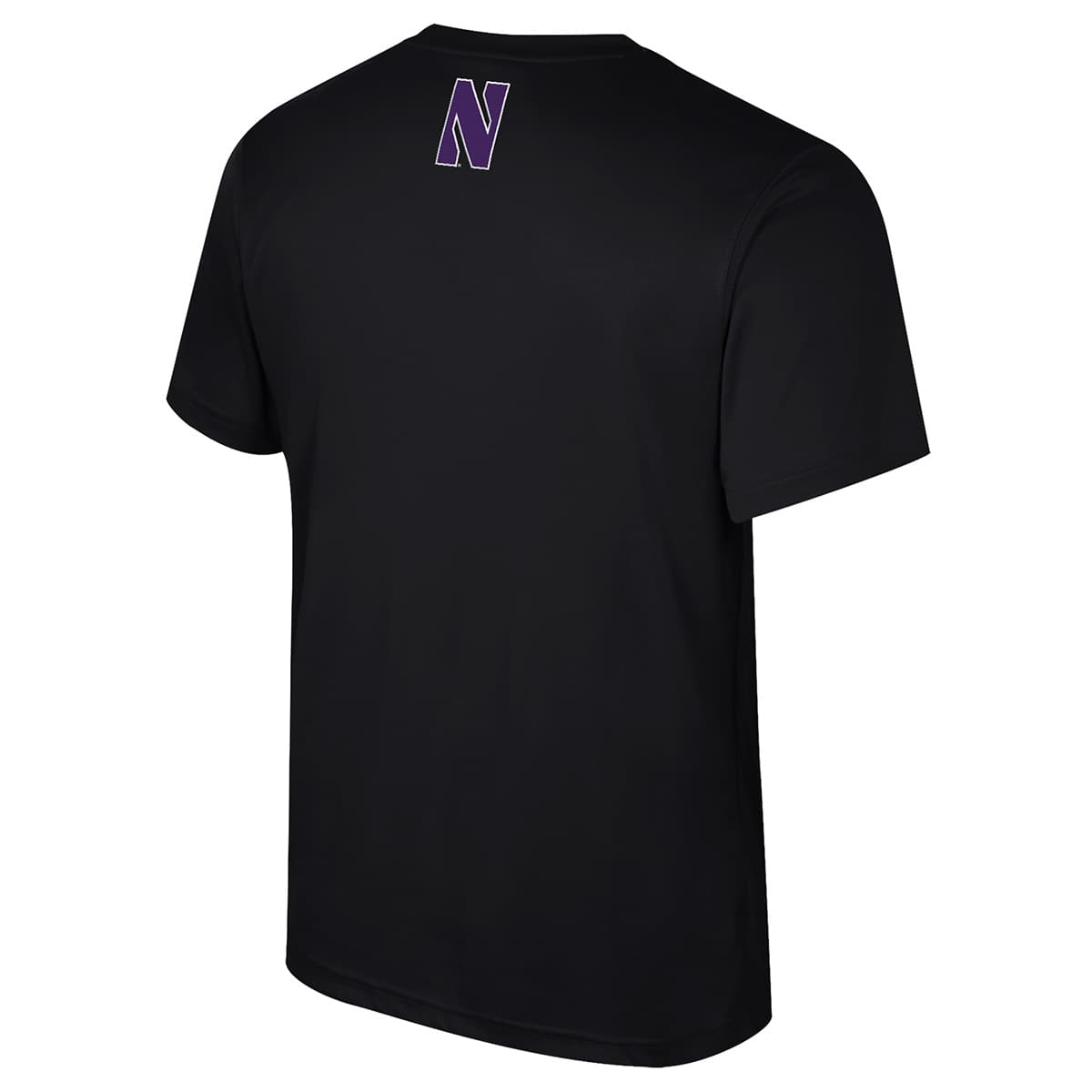 Northwestern University Wildcats Colosseum Men's Snell Black S/S Poly Tee-back