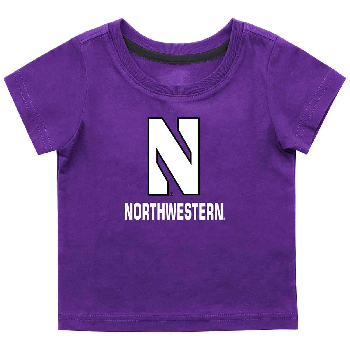 Northwestern University Wildcats Colosseum Infant Boys Purple S/S T-Shirt with Stylized N Over Northwestern