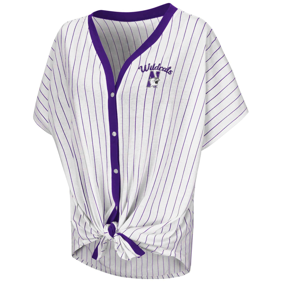 Northwestern University Wildcats Ladies Playground Striped S/S Tee
