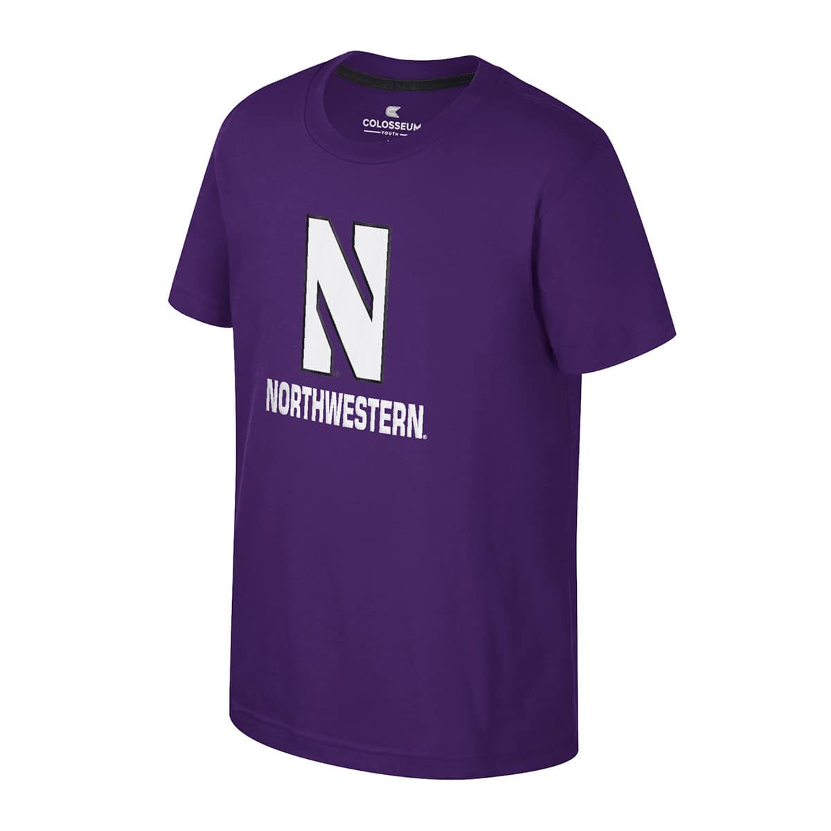 Northwestern University Wildcats Colosseum Youth Kril Lilac-Lavender S/S Tee with N-Cat Over Northwestern Design