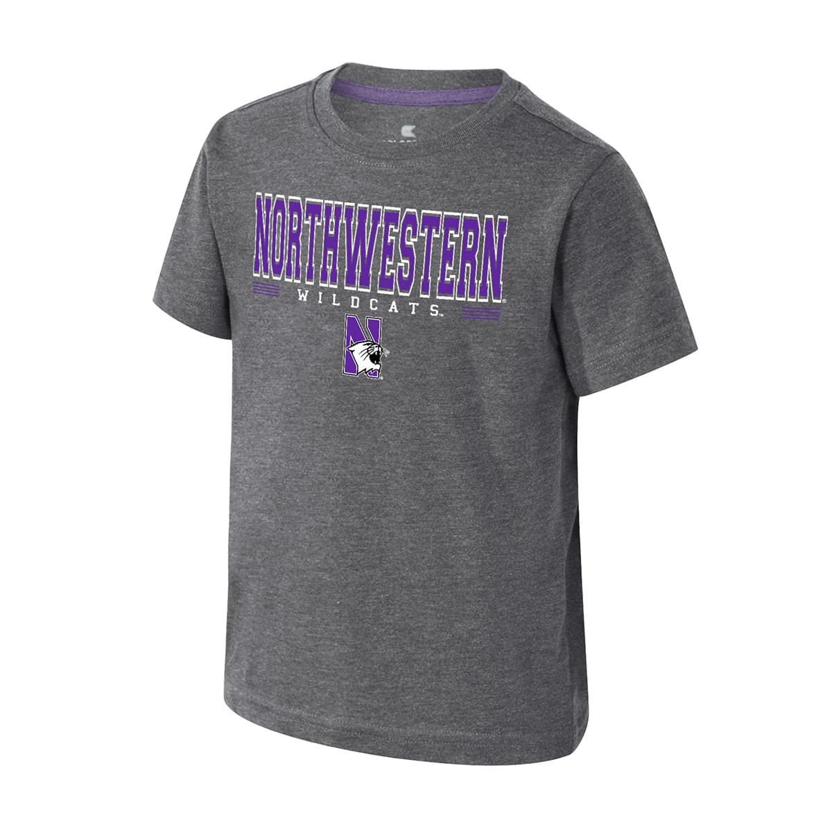 Northwestern University Wildcats Colosseum Toddler Hawkins Charcoal S/S Tee