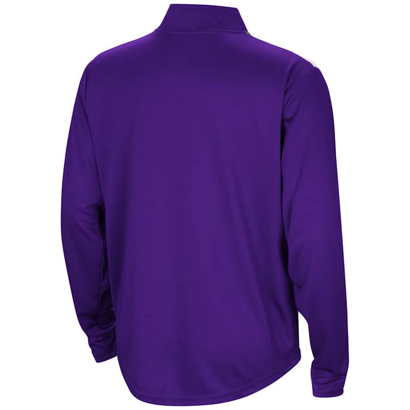 Northwestern University Wildcats Colosseum Youth Purple 99 Yards 1/4 Zip with Stylized N Design-Back