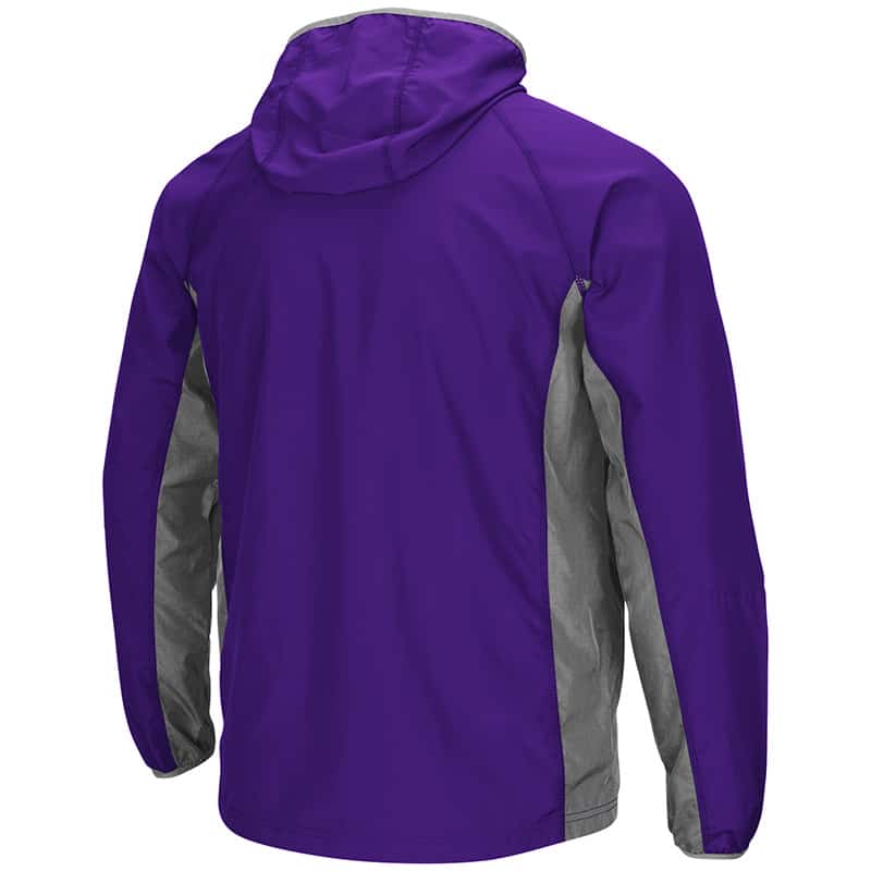 Northwestern University Wildcats Colosseum Men's Purple/Charcoal Archer Full Zip Hooded Jacket with N-Cat Design