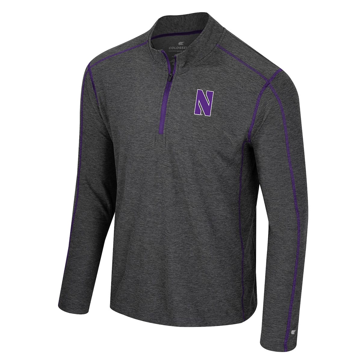 Northwestern University Wildcats Colosseum Men's Jacob 1/4 Zip Pavement Color Windshirt