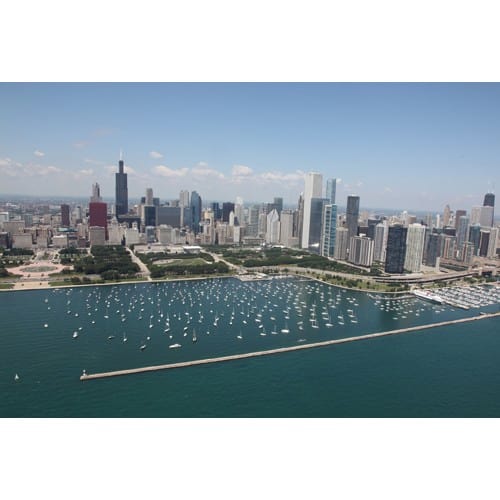 Chicago Postcard: Chicago Skyline from Montrose Harbor CPC0066