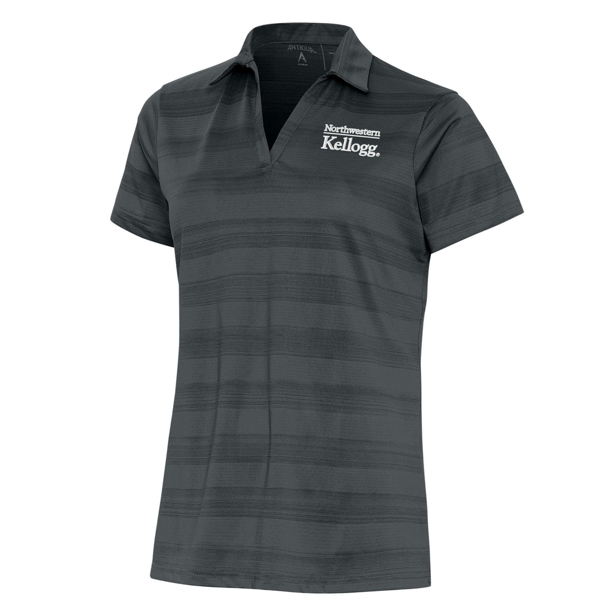 Northwestern I Kellogg Antigua Women's Compass Charcoal Multi Polo Shirt