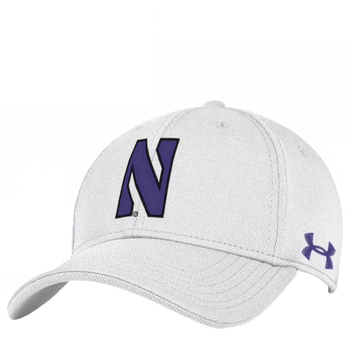 Northwestern University Wildcats Under Armour Adjustable White Hat with Stylized Northwestern N Design