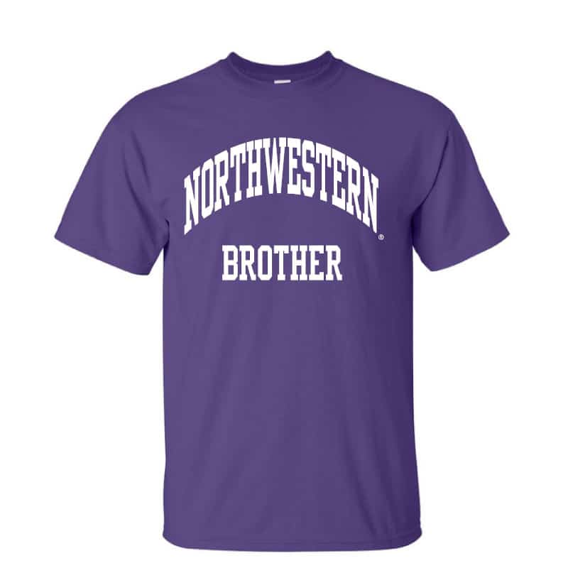Northwestern University Wildcats Purple Short Sleeve Tee Shirt with Brother Design NW2533