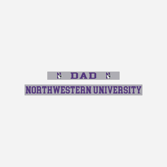 Northwestern University Wildcats Chrome License Plate Frame with Grey Laser Cut Insert -DAD/NORTHWESTERN UNIVERSITY-2