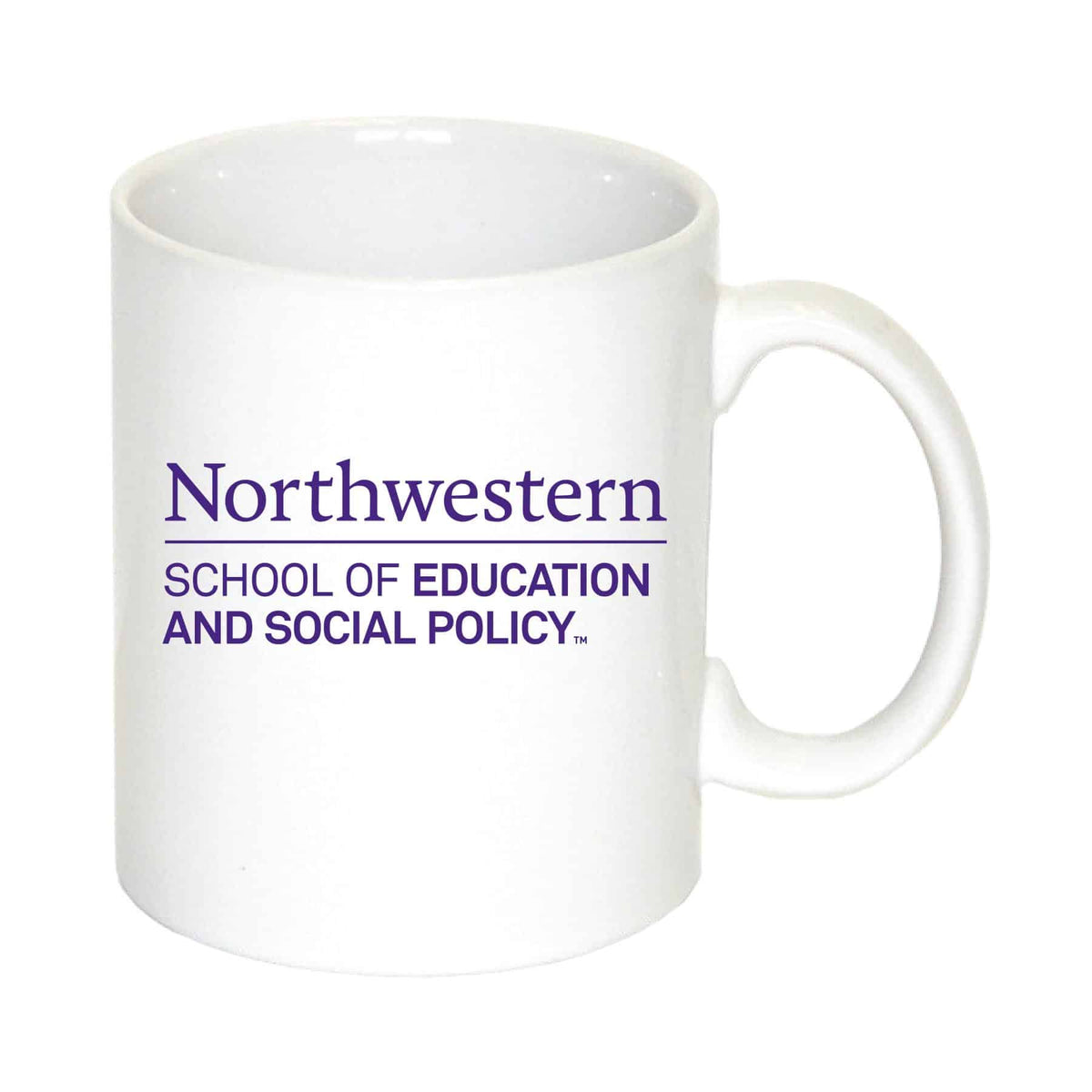 Northwestern University Wildcats 11 oz. White Ceramic Coffee Mug with Education & Social Policy Design