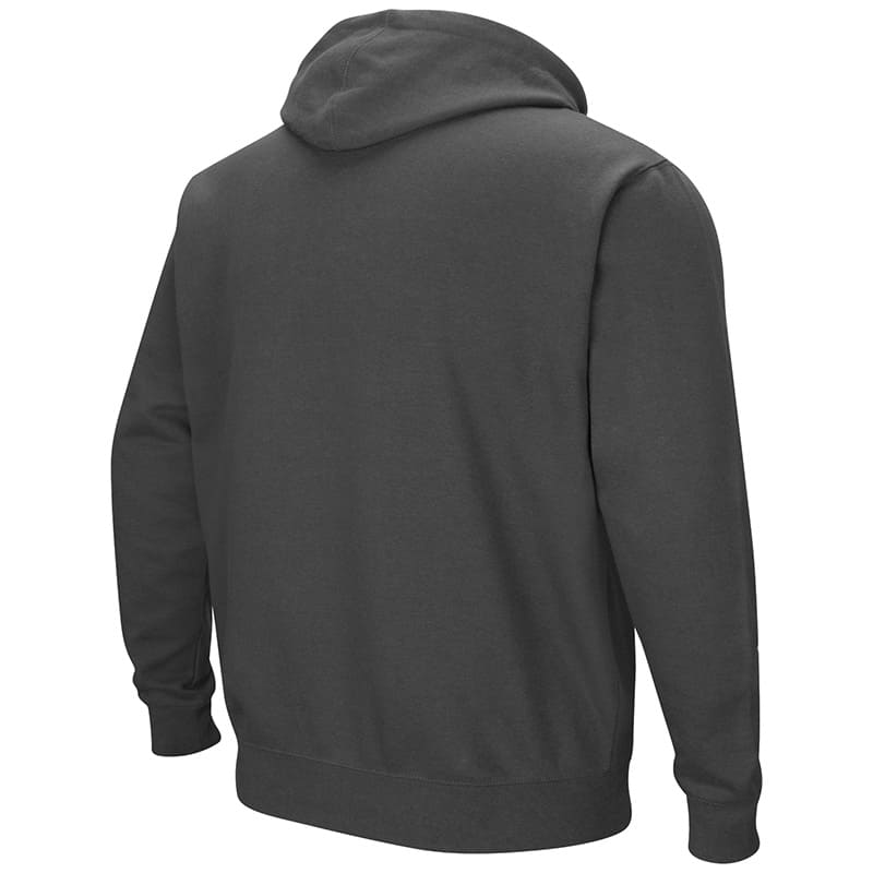 Northwestern University Wildcats Colosseum Men's Charcoal VF Full Zip Hooded Sweatshirt Arch & N-Cat Design-Back