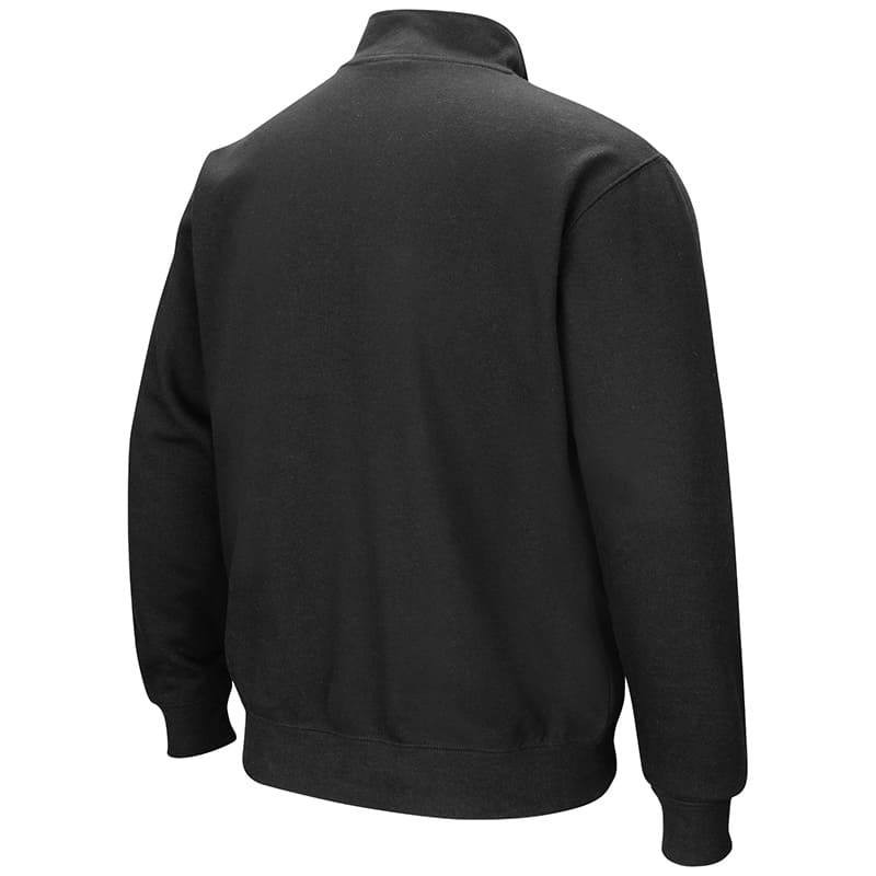 Northwestern University Wildcats Colosseum Men's Black VF 1/4 Zip Sweatshirt with N-Cat Design -Back