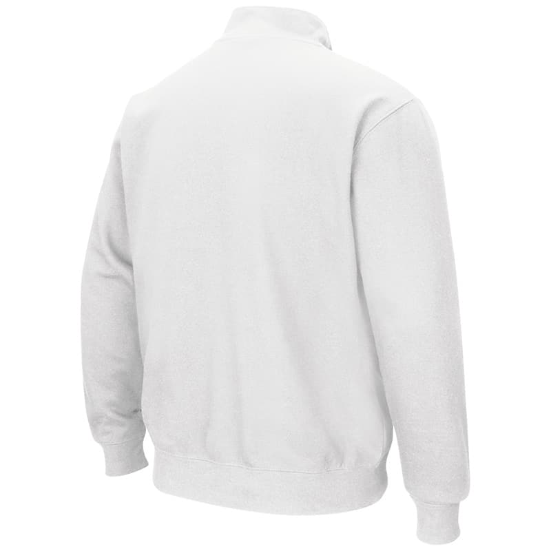 Northwestern University Wildcats Colosseum Men's White VF 1/4 Zip Sweatshirt with N-Cat Design