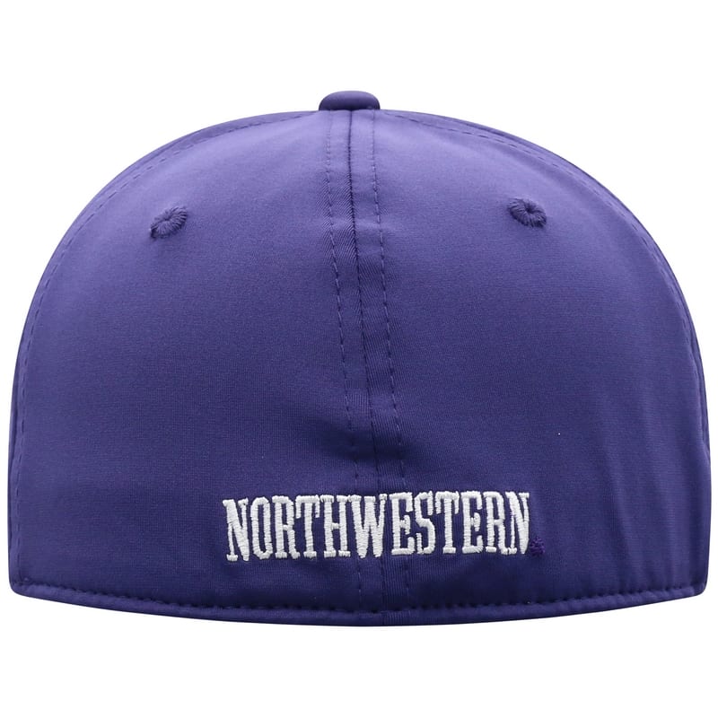 Northwestern University Wildcats Top Of The World Constructed Onefit Purple/Printed Black Performance Hat with Stylized N Design
