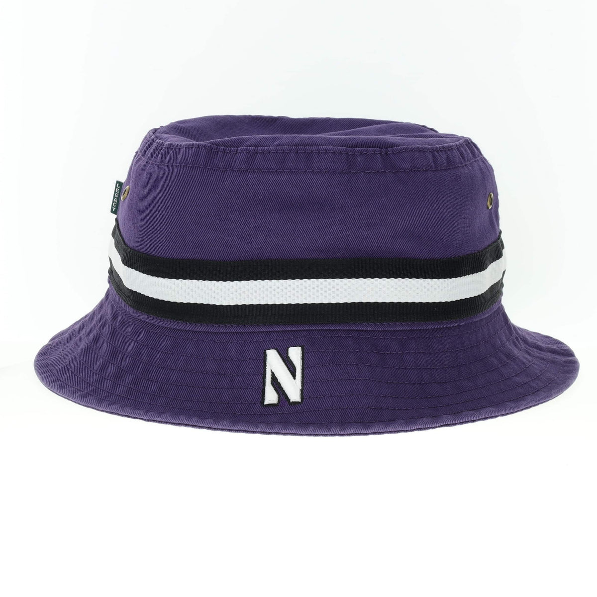Northwestern University Wildcats Relaxed Twill Purple Floppy/Bucket Hat with Contrasting Team Color Band and Stylized N Design