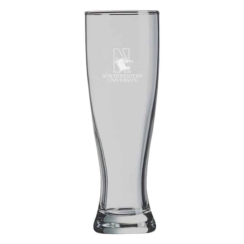 Northwestern University Wildcats 20 oz. Laser Engraved Big Boy Pilsner With N-Cat Design