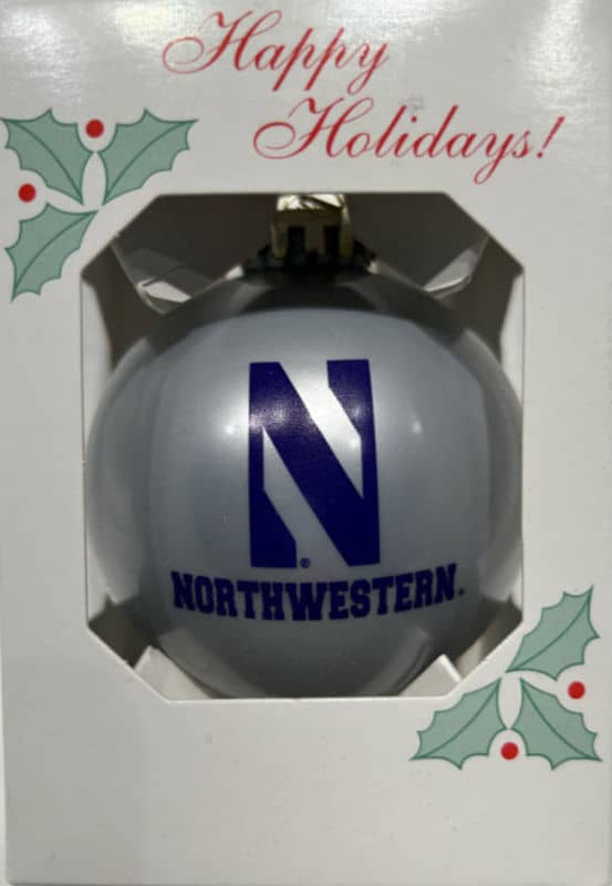 Silver-Grey Christmas Ornament 3.5 inches rect