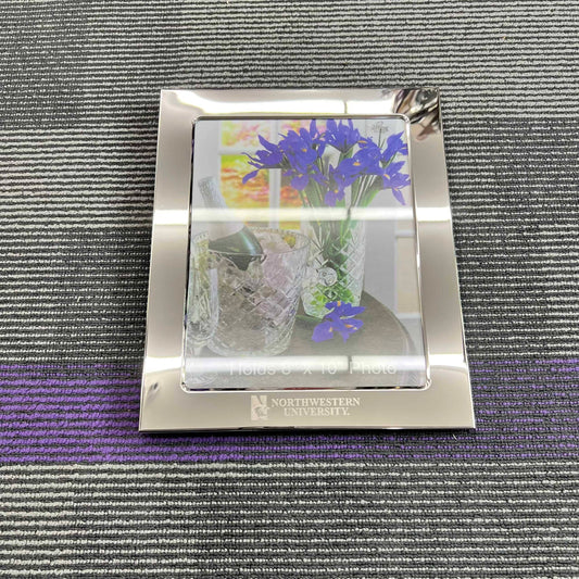 Northwestern University Modern Silver Plated Engraved Silhouette Vertical Photo Frame 8"X10"