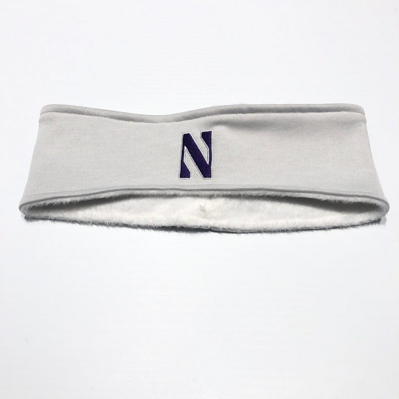 Northwestern University Wildcats White Fleece Headband With Stylized N Design