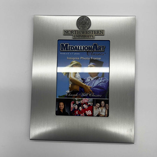 Northwestern University Wildcats 5"X7" Silver Picture Frame with Pewter Seal Design-2