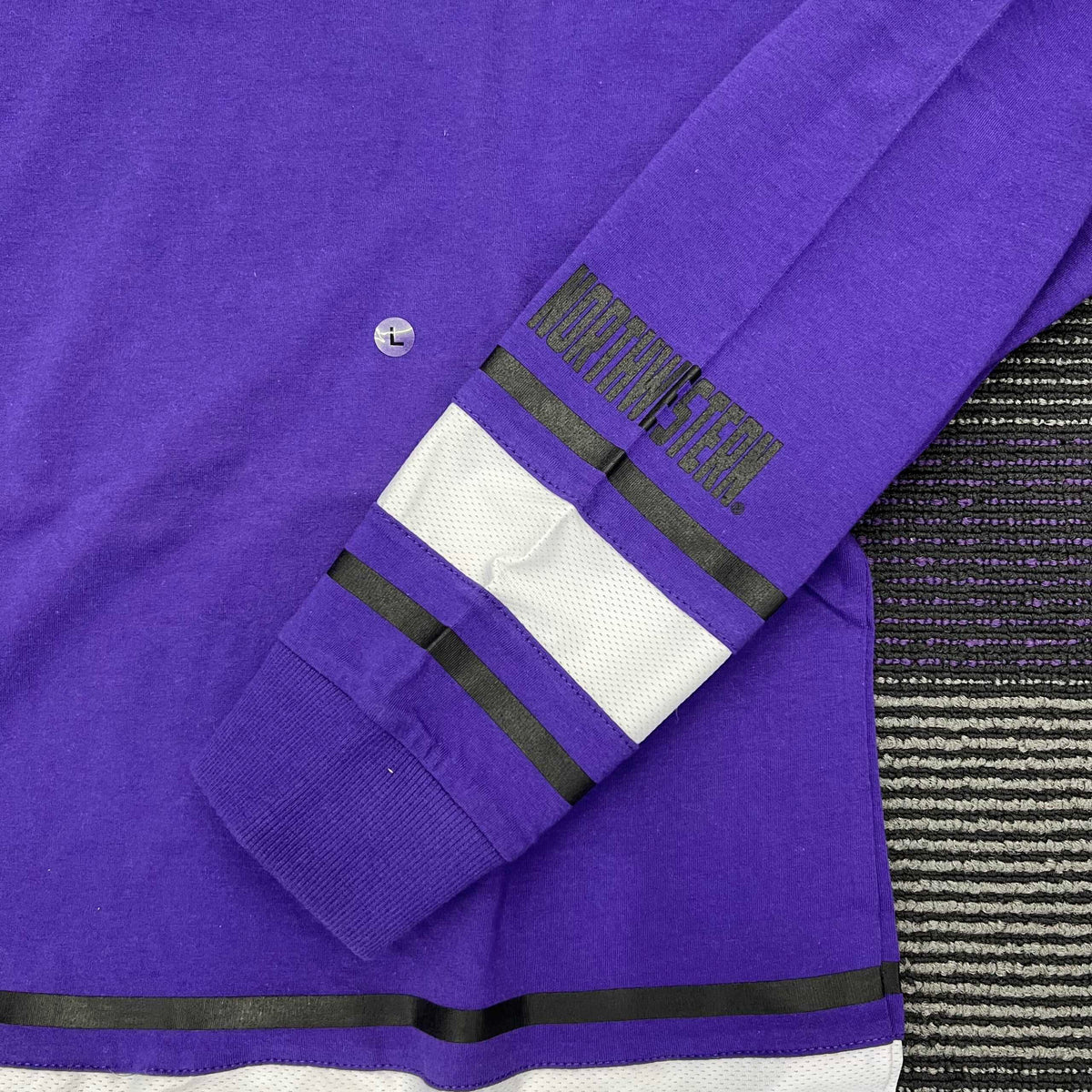 Northwestern University Wildcats Colosseum Ladies Purple All Around Oversized L/S Top with N-Cat Design