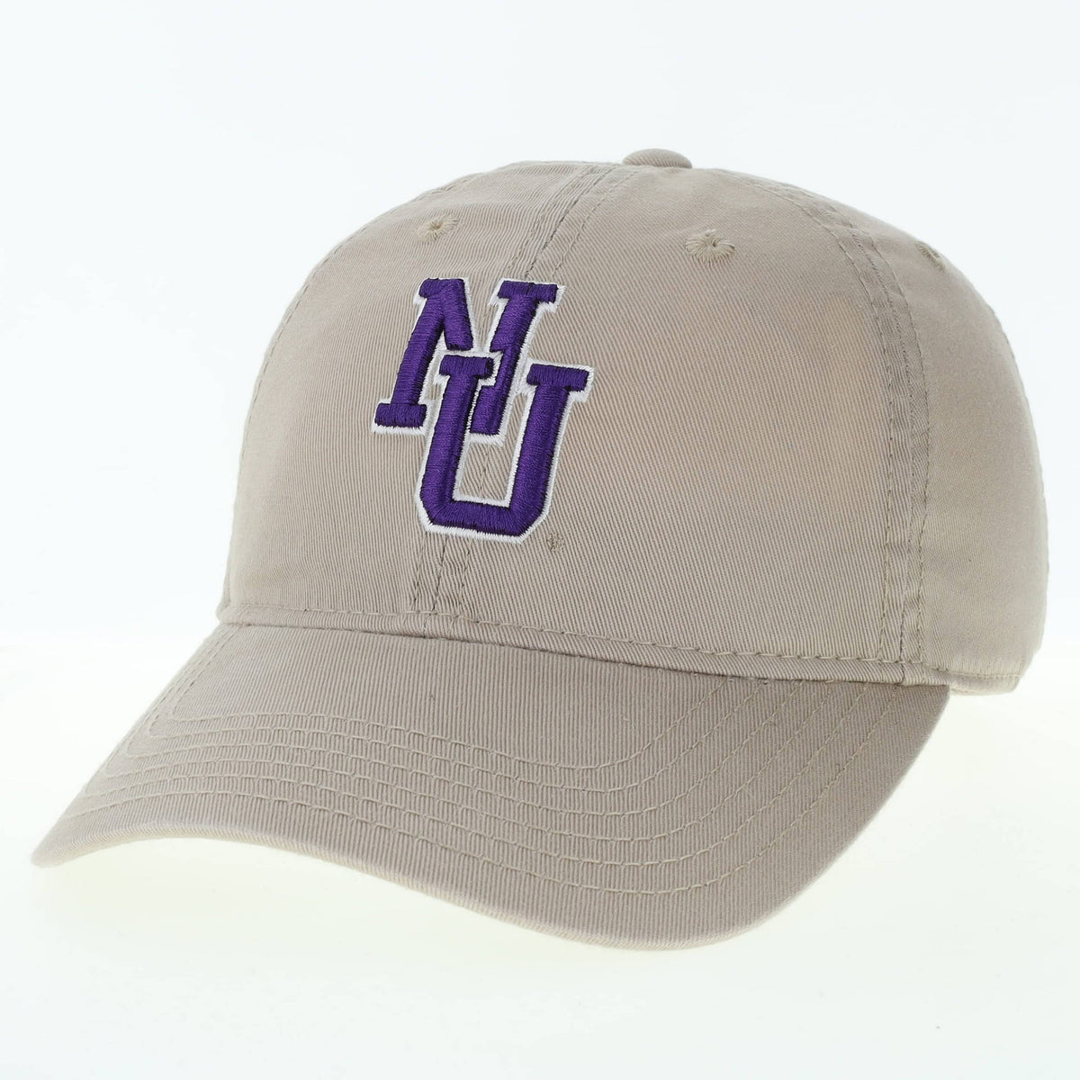 Northwestern University Wildcats Legacy Unconstructed Adjustable Khaki Twill Hat with Vintage Interlock NU Design