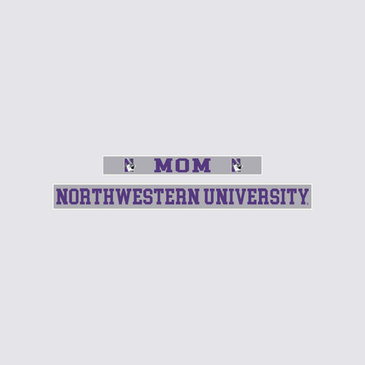 Northwestern University Wildcats Chrome License Plate Frame with Grey Laser Cut Insert MOM/NORTHWESTERN UNIVERSITY Design-2