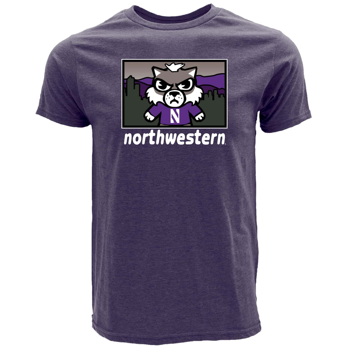 Northwestern University Wildcats Tokyodachi Kashiwa Design Heather Purple Bi-blend Tee Shirt