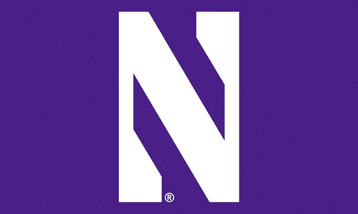 Northwestern University Wildcats Purple 3'X5' Flag with N Design