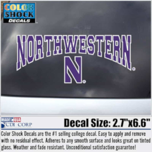 Northwestern University Wildcats Arched Northwestern Over N Outside Application Decal