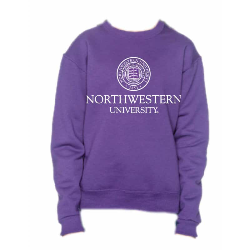 Northwestern Wildcats Men's Purple Crewneck Sweatshirt with Northwestern University Seal Design