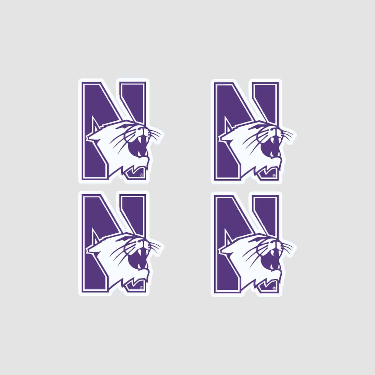 Northwestern University Wildcats Outside Application Decal Set of Four N-cat Designs-1