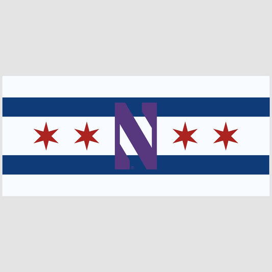 Northwestern University Wildcats Outside Application Decal with Chicago Flag & Stylized N Design -2