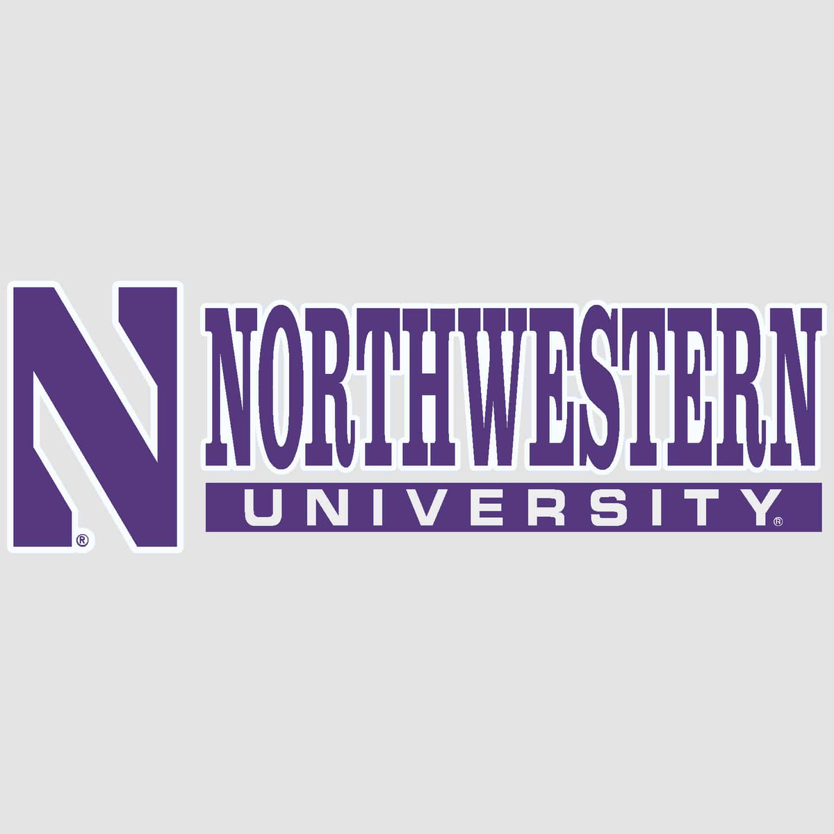 Northwestern University Wildcats Outside Application Decal Stylized N & University Bar Design
