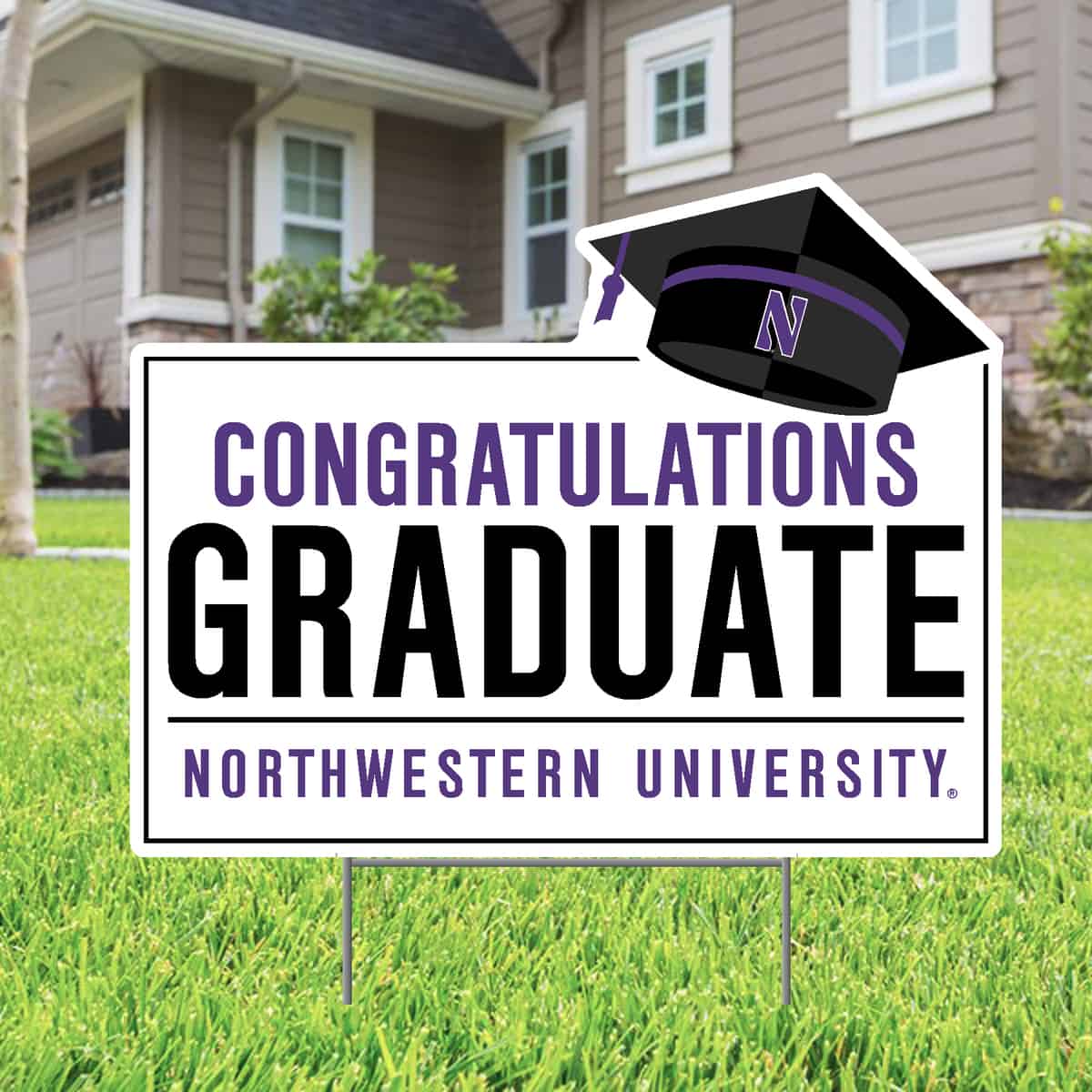 Northwestern University Wildcats Congratulations Graduate Yard Sign