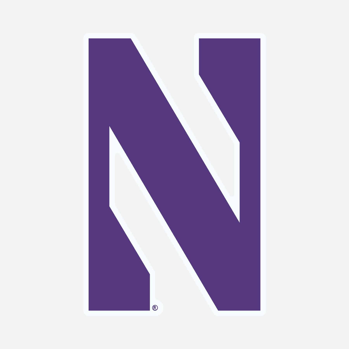 Northwestern University Wildcats 5" High Flexible Multi-Color Stylized N Magnet-2
