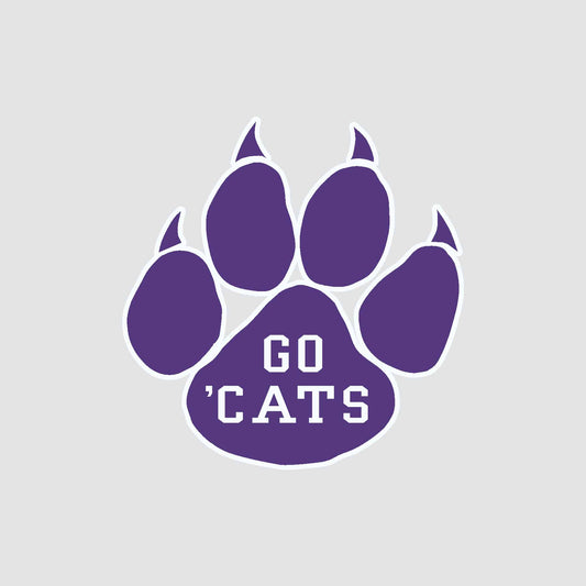 Northwestern University Wildcats Go 'Cats Paw Design Outside Application Decal